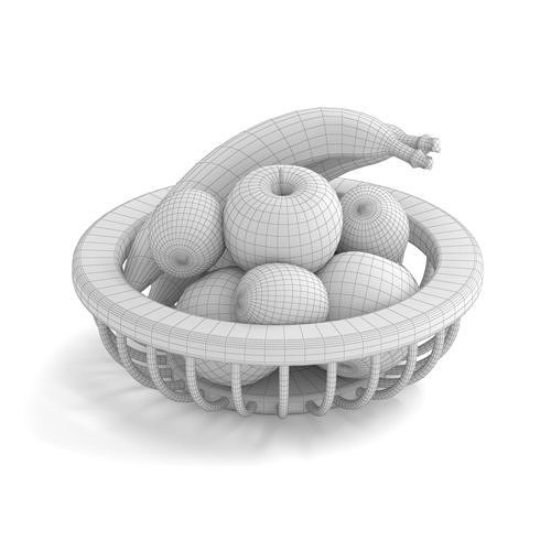 Basket of Fruit 3D model 6