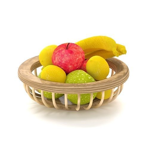 Basket of Fruit 3D model 2