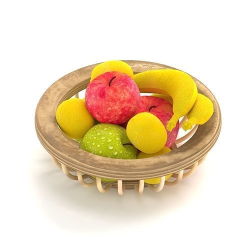 Basket of Fruit 3D model 3