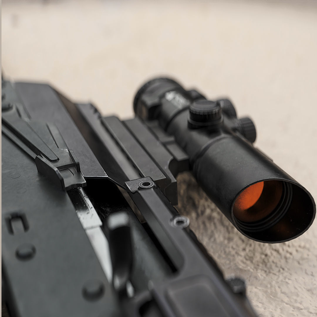 Ak 47 Low-poly Low-poly 3D model_5