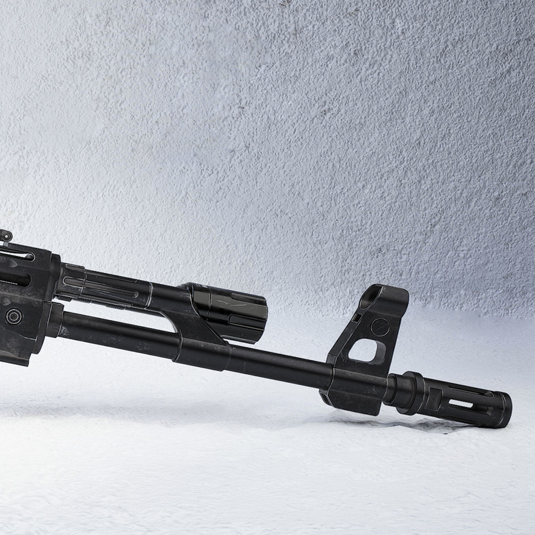 Ak 47 Low-poly Low-poly 3D model_11