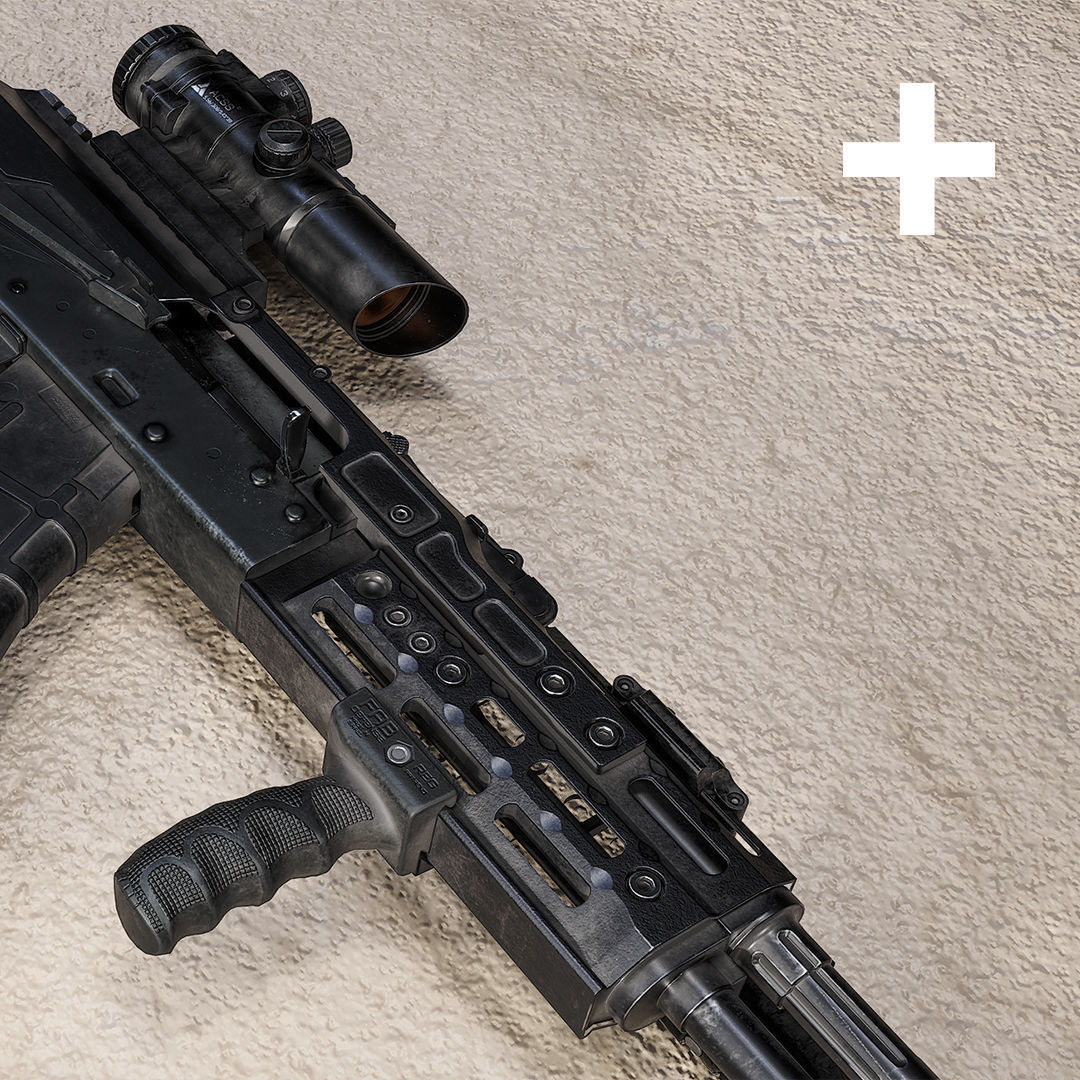 Ak 47 Low-poly Low-poly 3D model_3