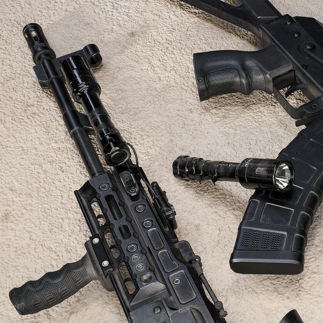 Ak 47 Low-poly Low-poly 3D model_2