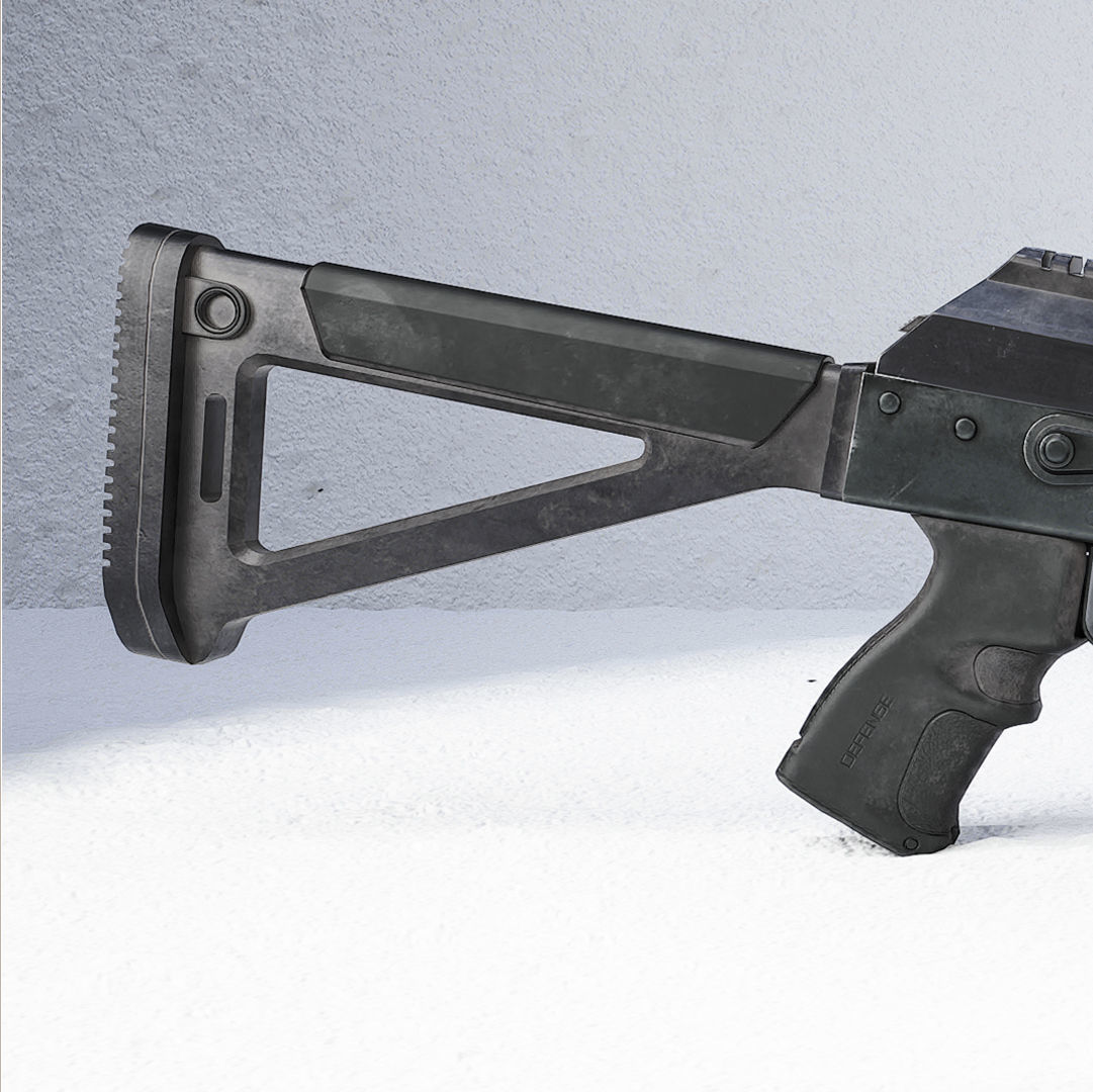 Ak 47 Low-poly Low-poly 3D model_9