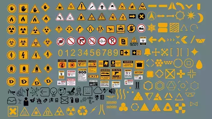 Polygon Decals - 201 pieces - Collection 1 Low-poly 3D model