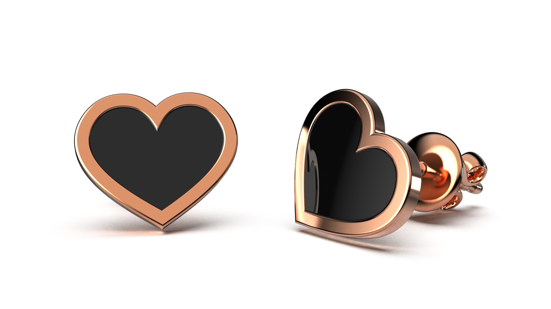 HEART Stud Earrings LOVE GIFT For Valentines Day  3D print model_5