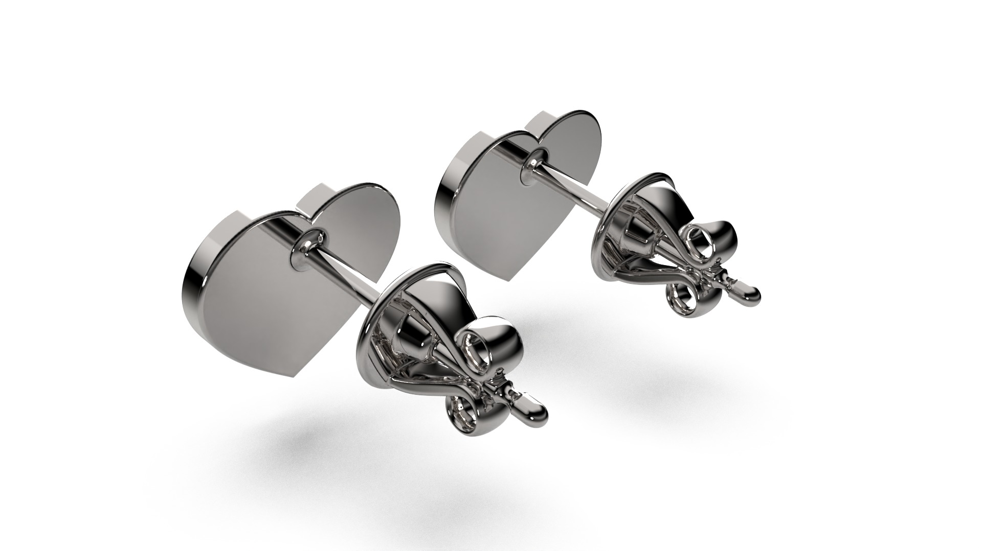 HEART Stud Earrings LOVE GIFT For Valentines Day  3D print model_27