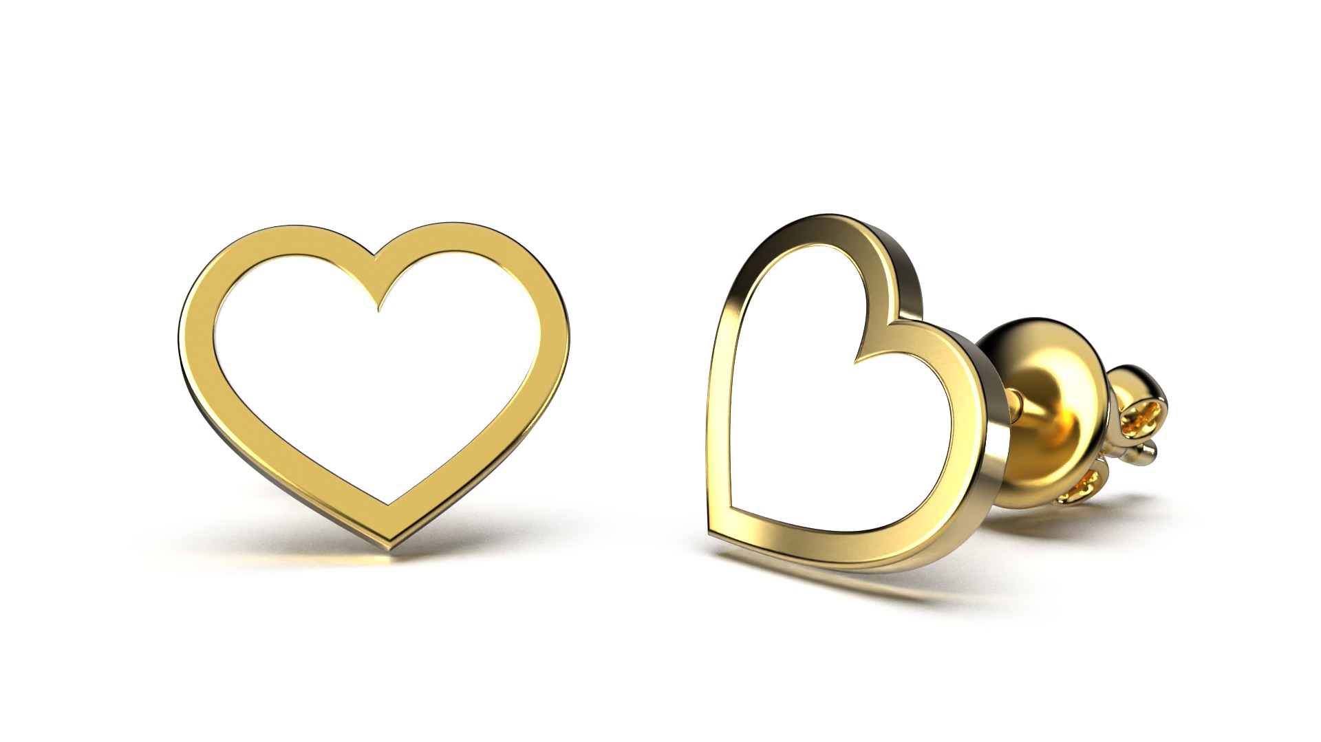 HEART Stud Earrings LOVE GIFT For Valentines Day  3D print model_29