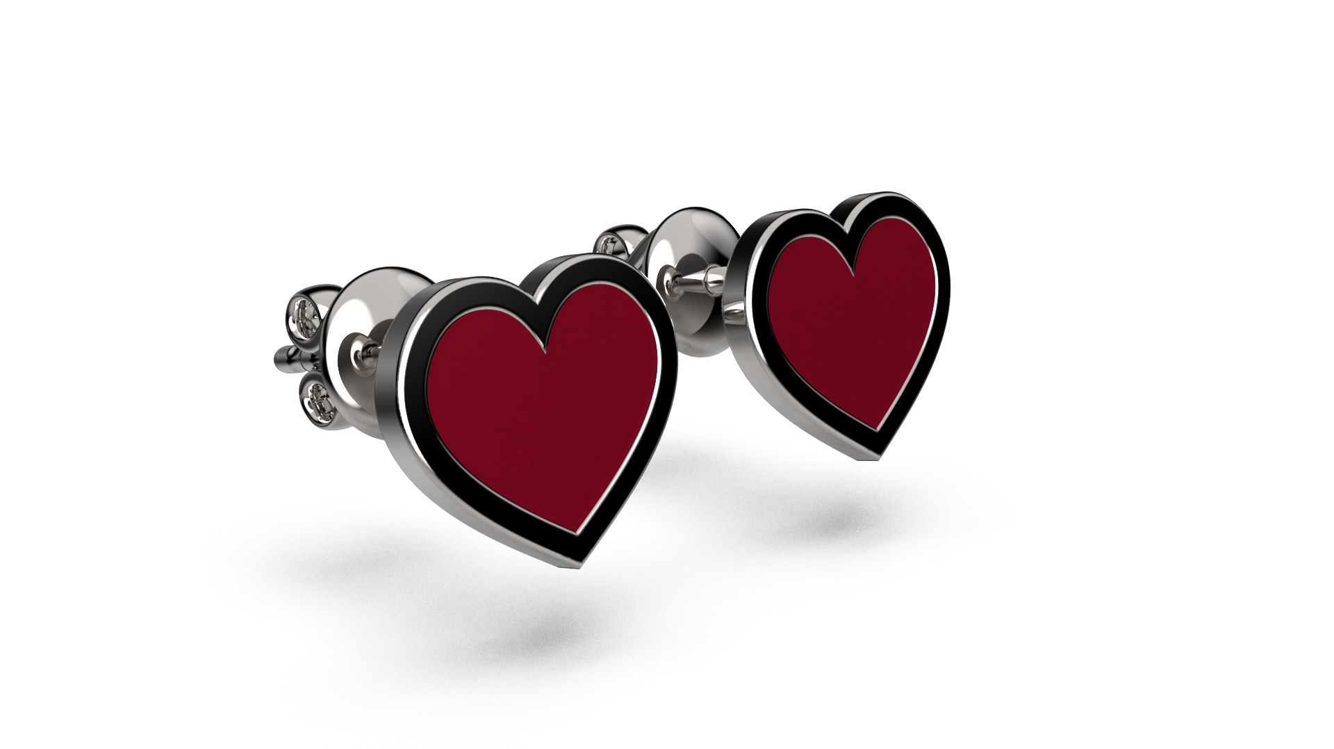 HEART Stud Earrings LOVE GIFT For Valentines Day  3D print model_14