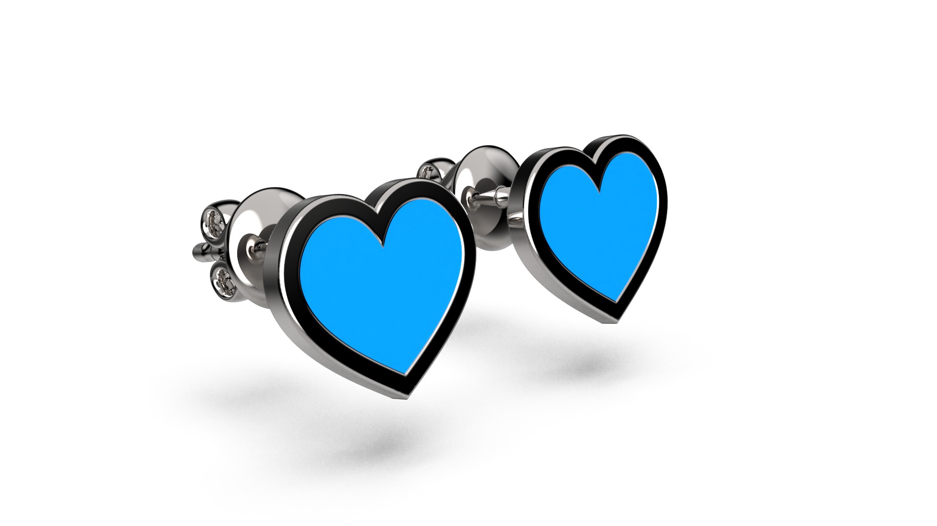 HEART Stud Earrings LOVE GIFT For Valentines Day  3D print model_13