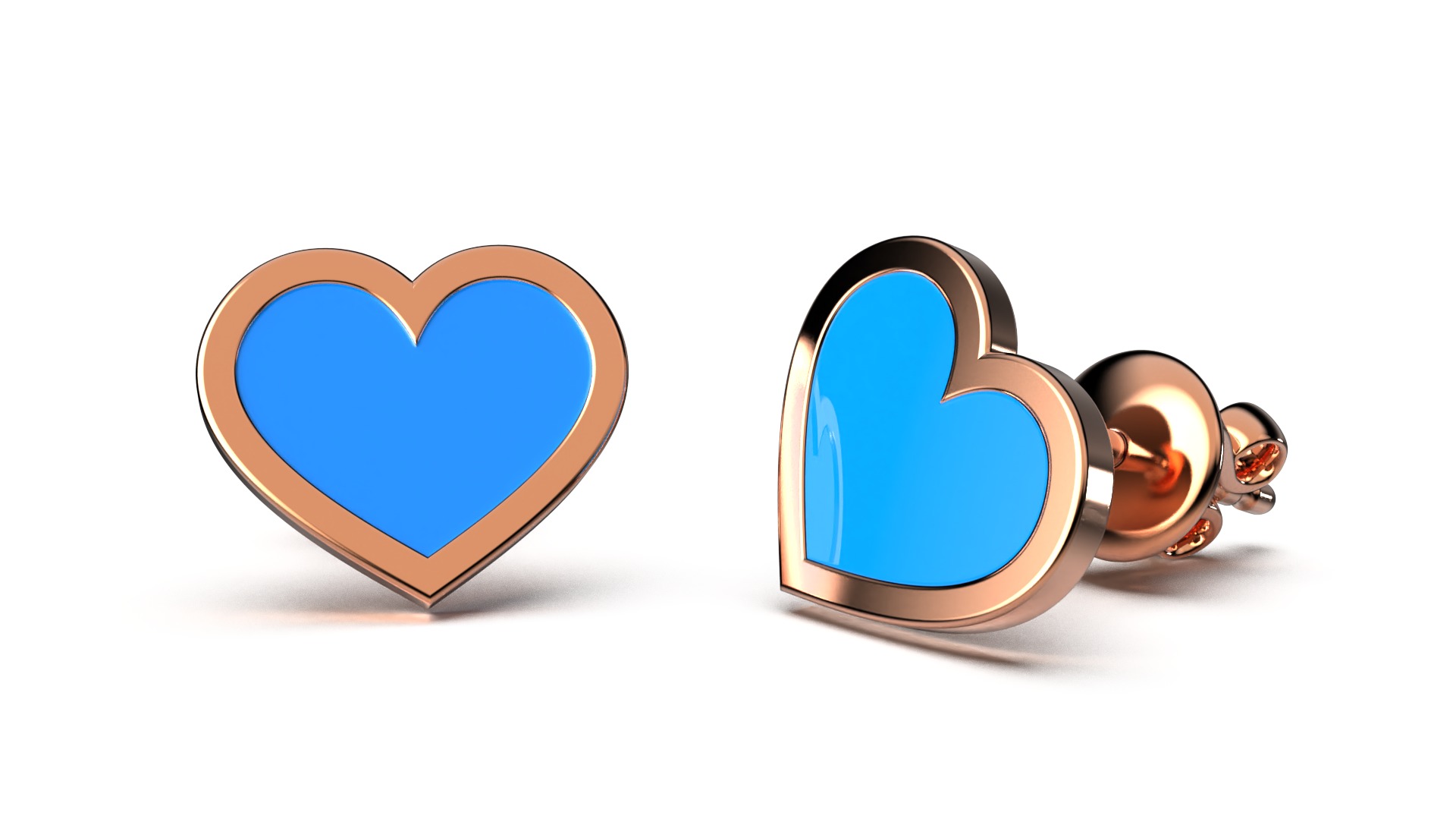 HEART Stud Earrings LOVE GIFT For Valentines Day  3D print model_10