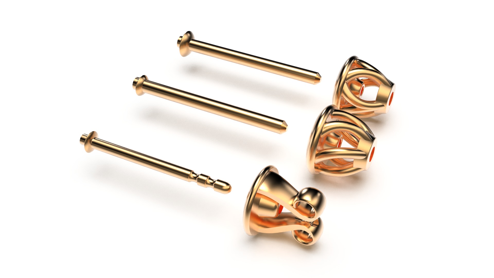 HEART Stud Earrings LOVE GIFT For Valentines Day  3D print model_48