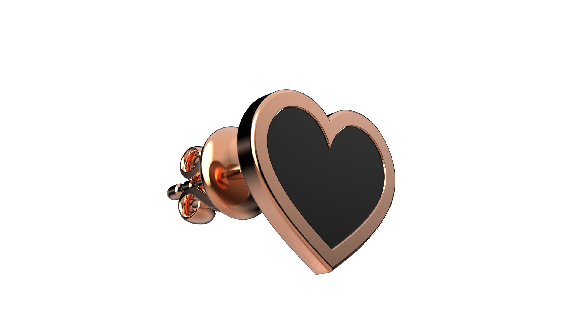 HEART Stud Earrings LOVE GIFT For Valentines Day  3D print model_18