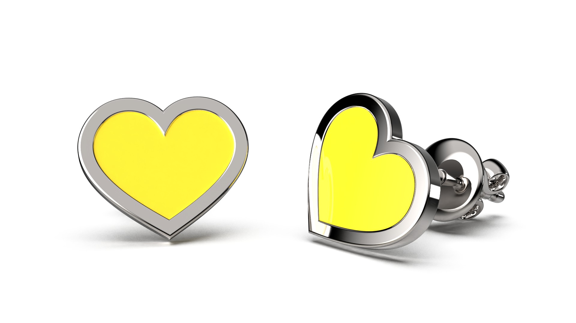 HEART Stud Earrings LOVE GIFT For Valentines Day  3D print model_34
