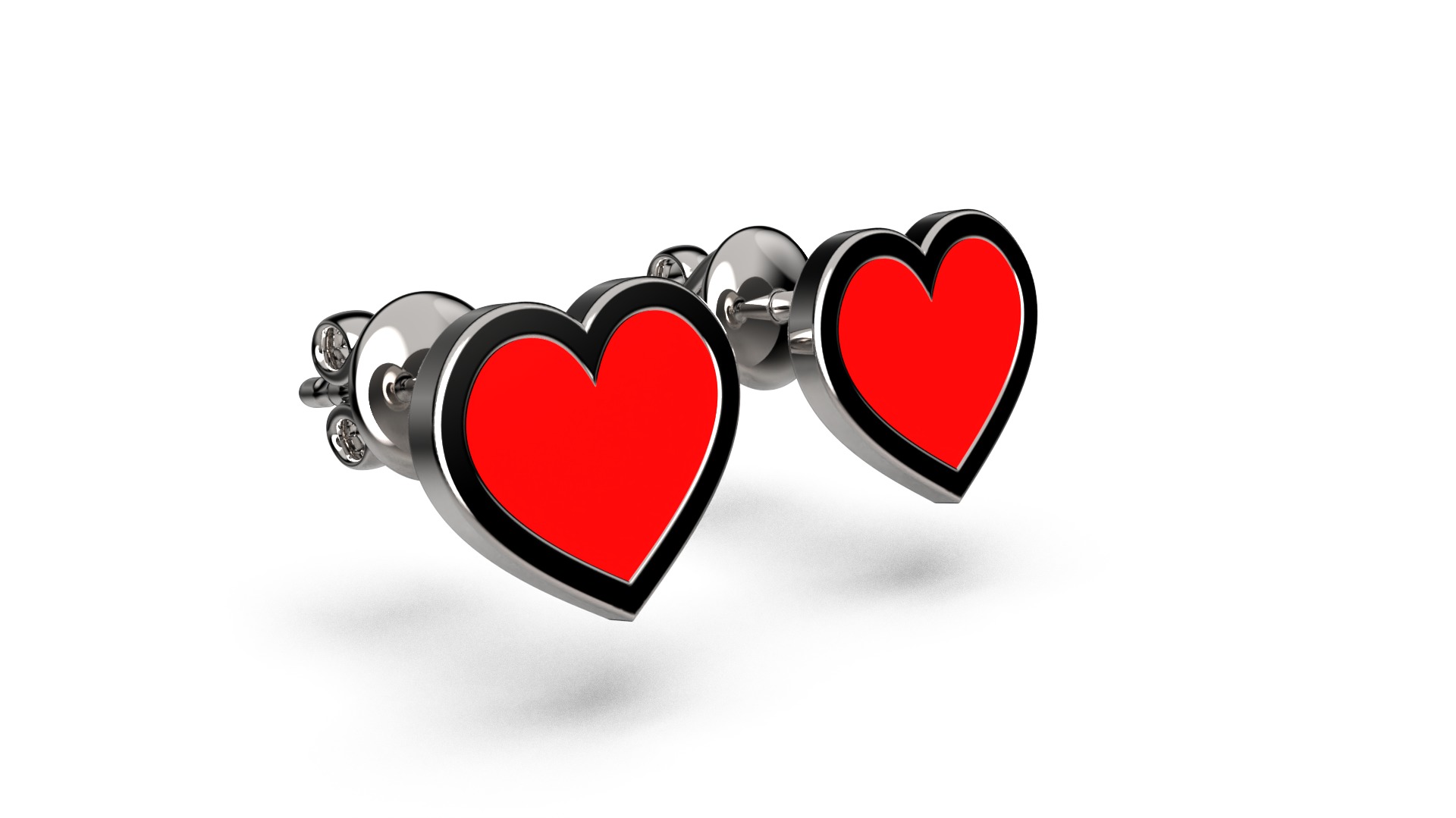 HEART Stud Earrings LOVE GIFT For Valentines Day  3D print model_12