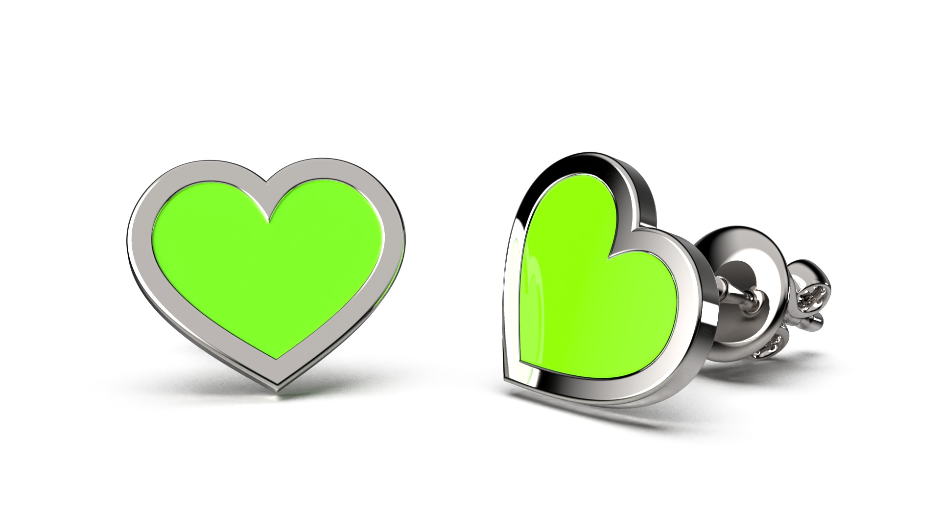 HEART Stud Earrings LOVE GIFT For Valentines Day  3D print model_38
