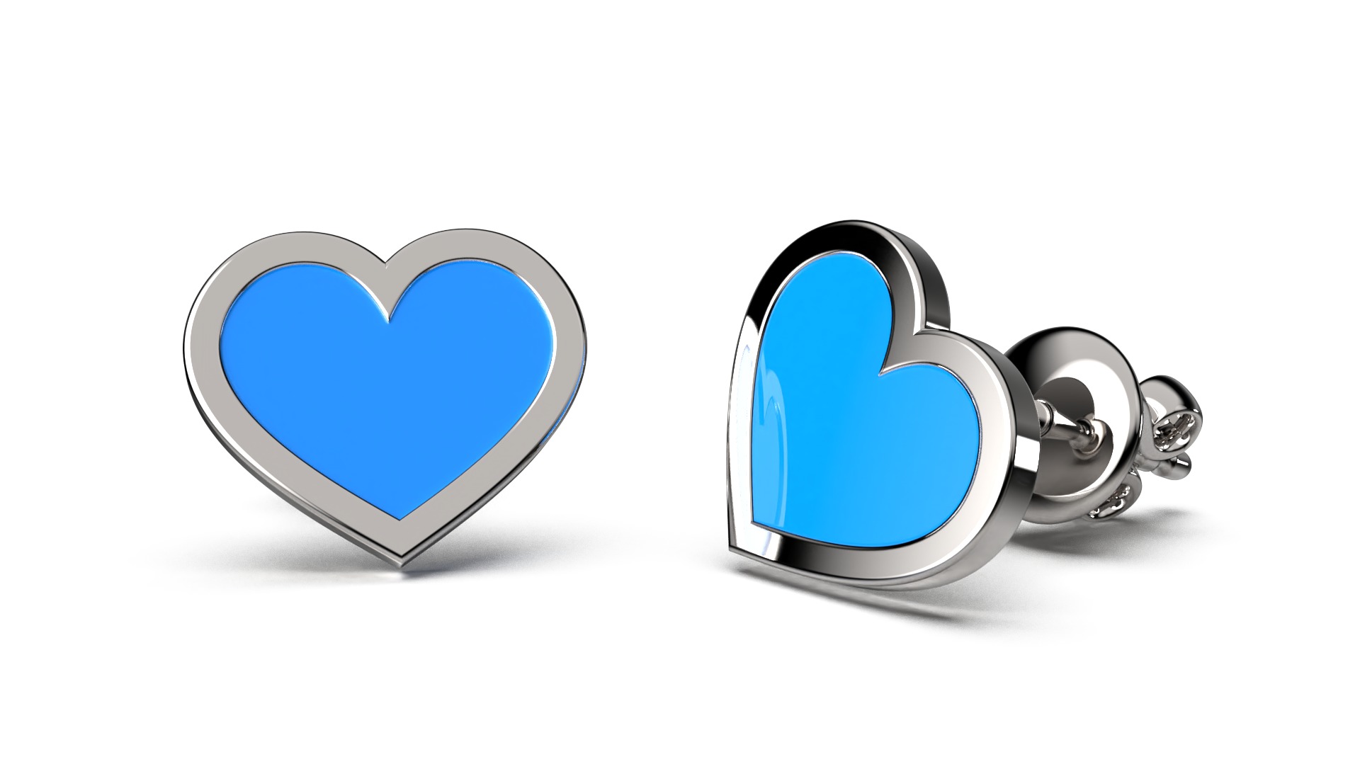 HEART Stud Earrings LOVE GIFT For Valentines Day  3D print model_39