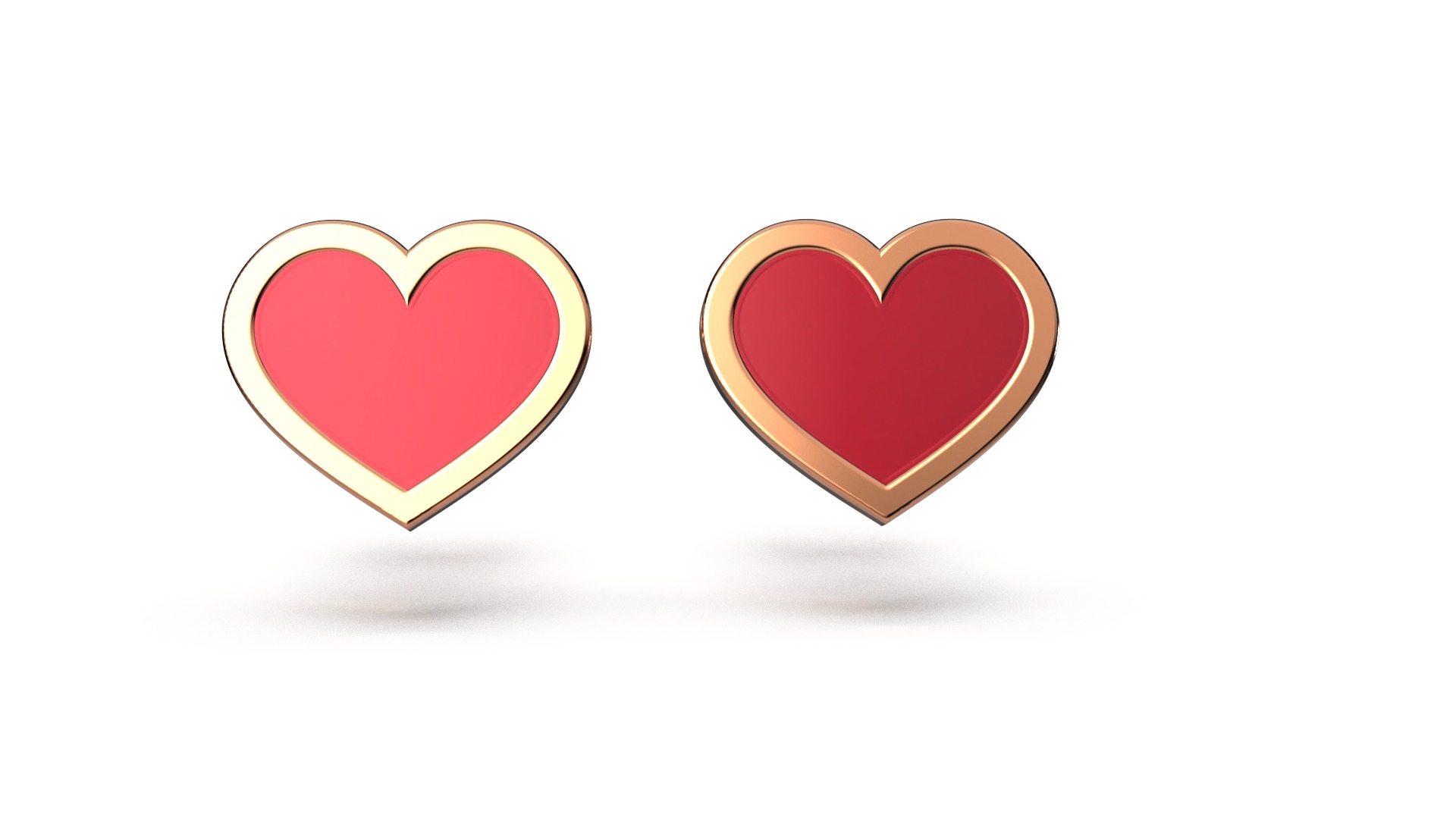 HEART Stud Earrings LOVE GIFT For Valentines Day  3D print model_21