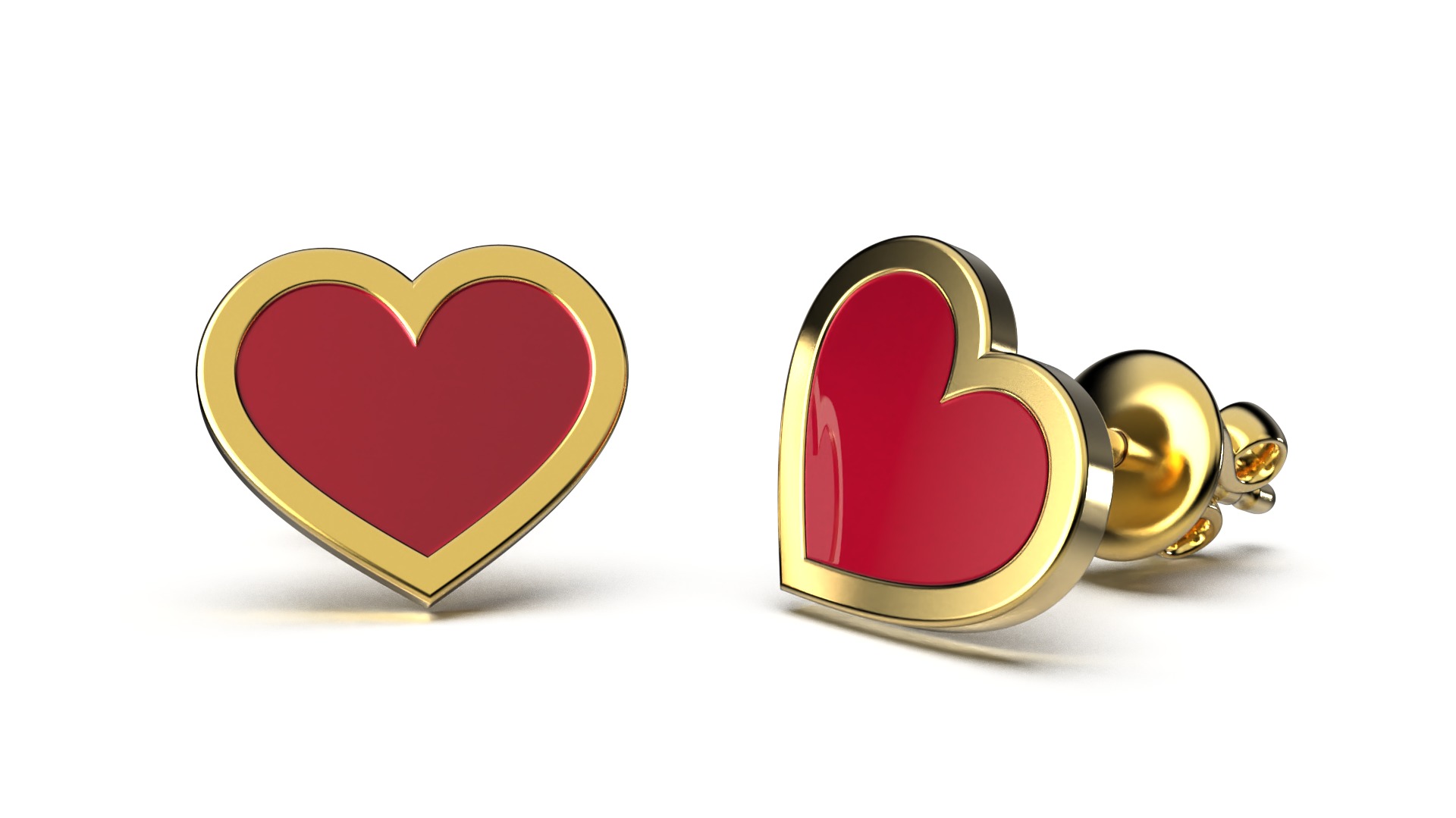 HEART Stud Earrings LOVE GIFT For Valentines Day  3D print model_28