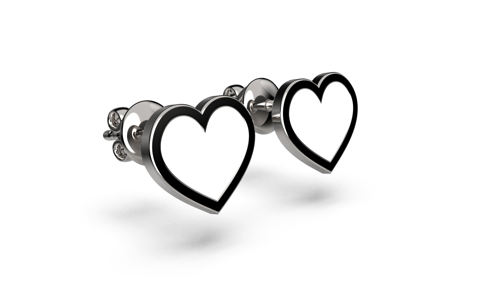 HEART Stud Earrings LOVE GIFT For Valentines Day  3D print model_11