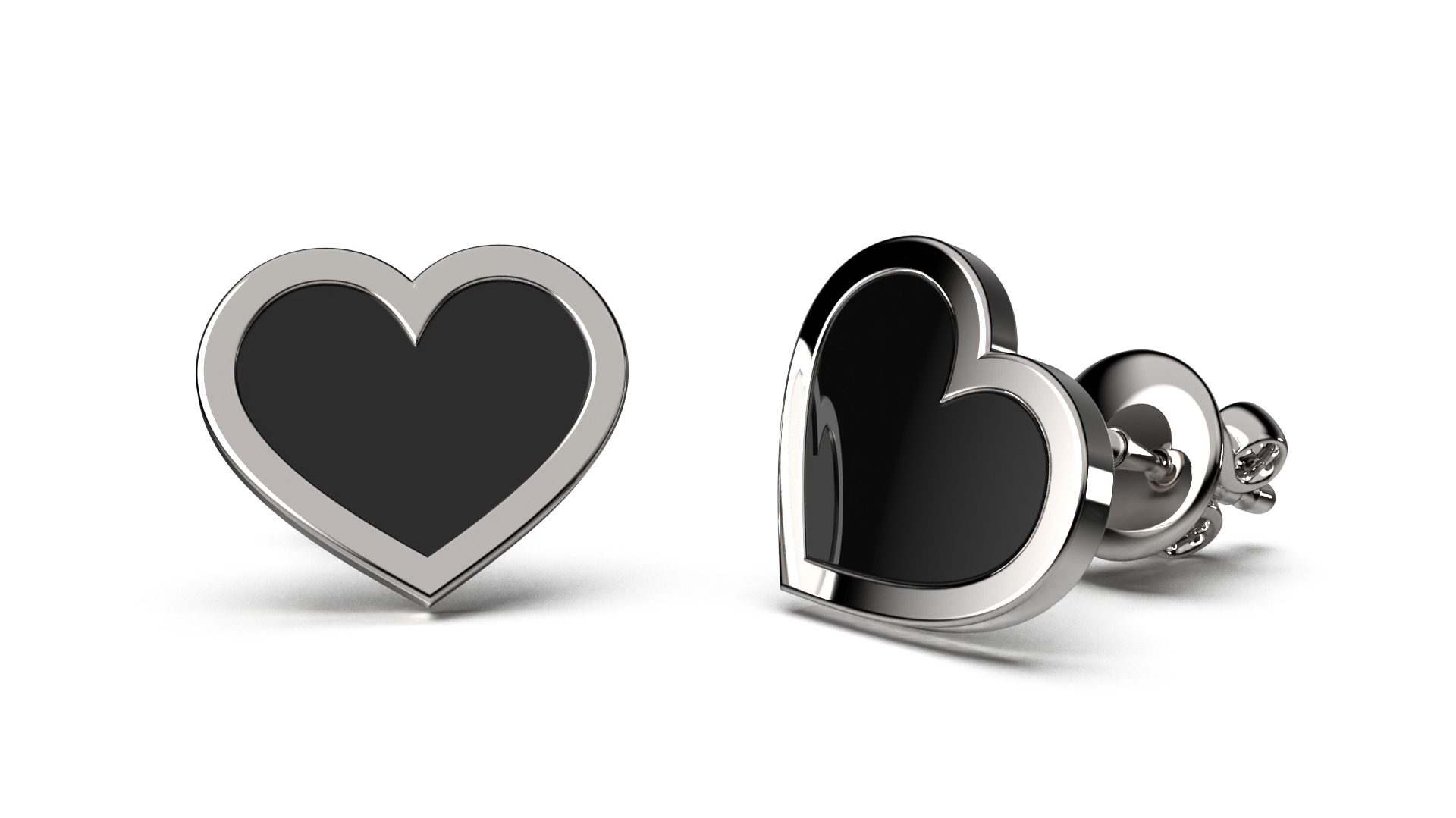 HEART Stud Earrings LOVE GIFT For Valentines Day  3D print model_6