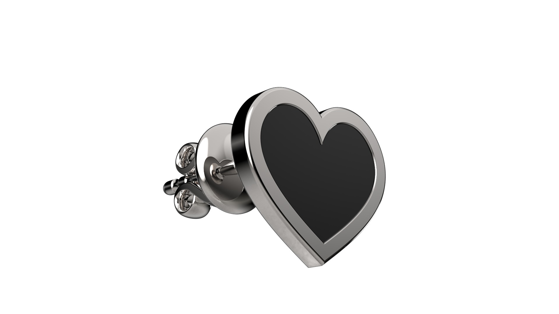 HEART Stud Earrings LOVE GIFT For Valentines Day  3D print model_17