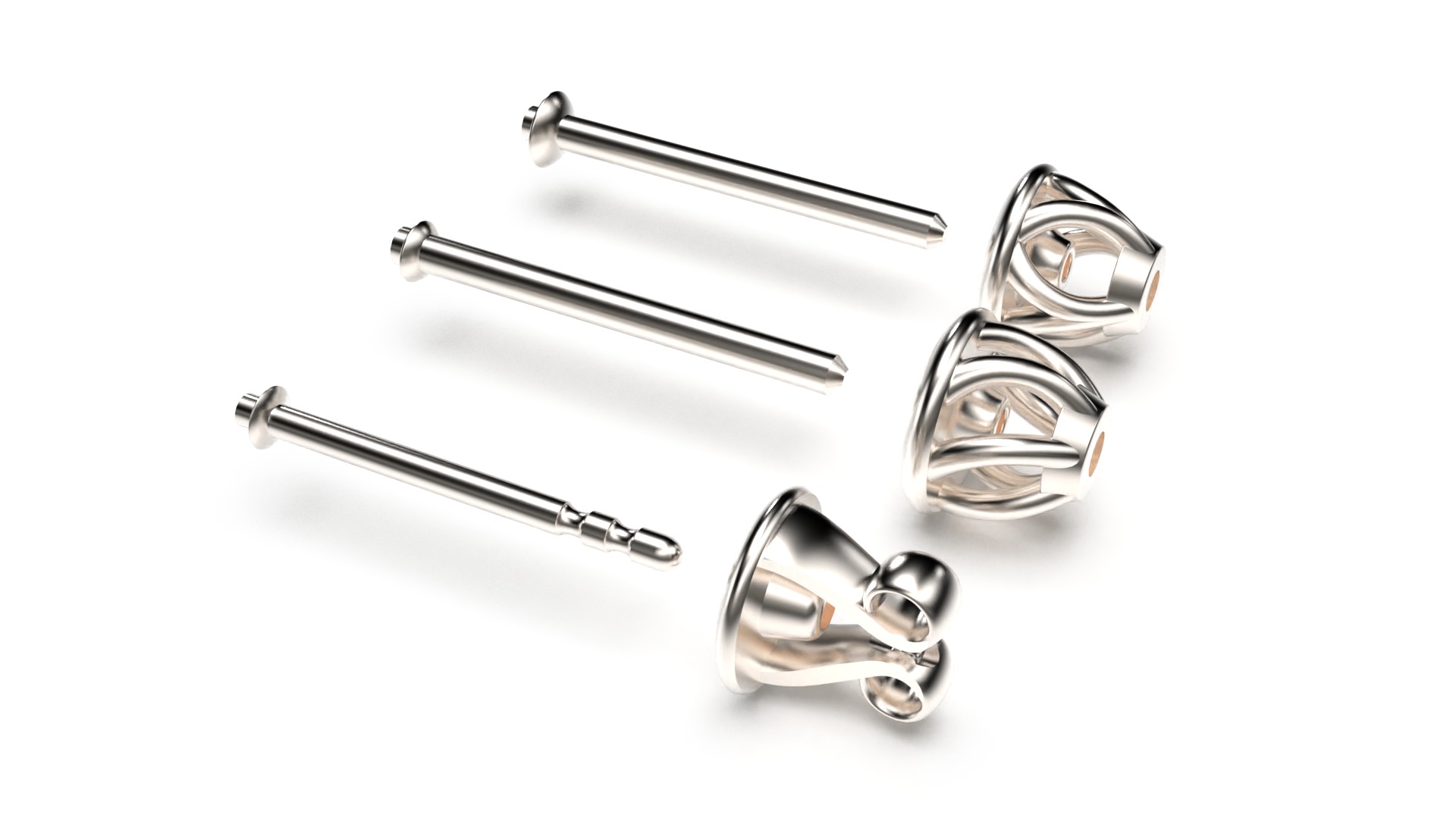 HEART Stud Earrings LOVE GIFT For Valentines Day  3D print model_1