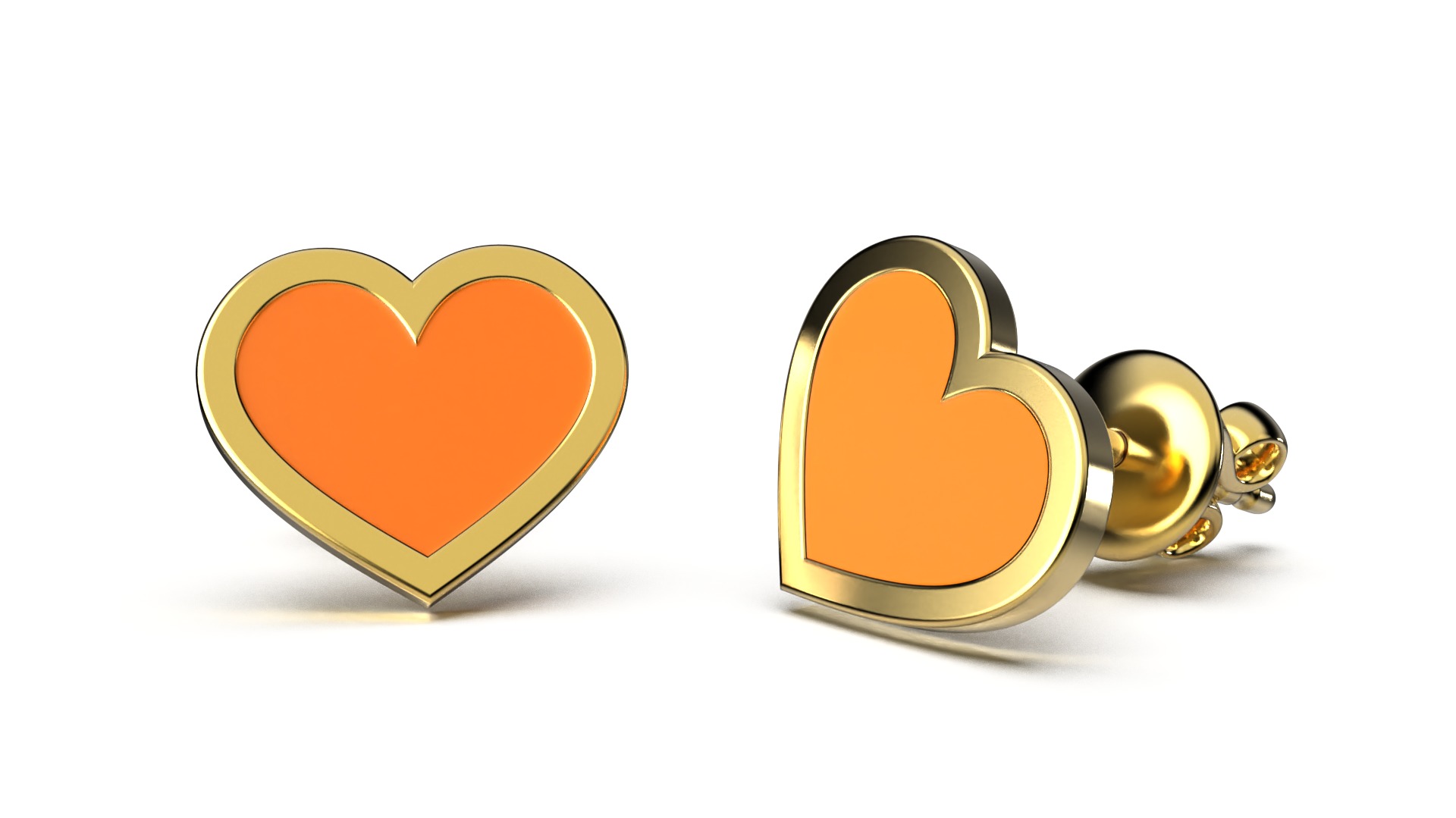 HEART Stud Earrings LOVE GIFT For Valentines Day  3D print model_31
