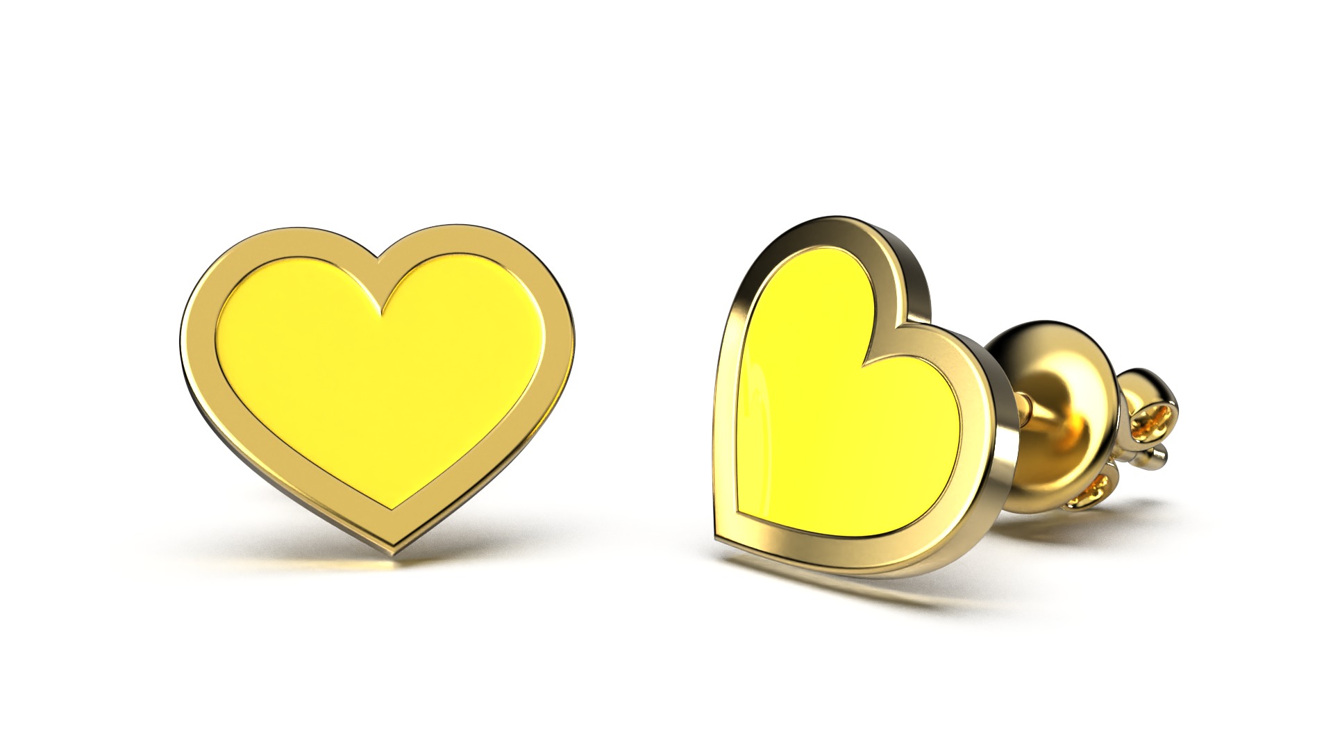 HEART Stud Earrings LOVE GIFT For Valentines Day  3D print model_30