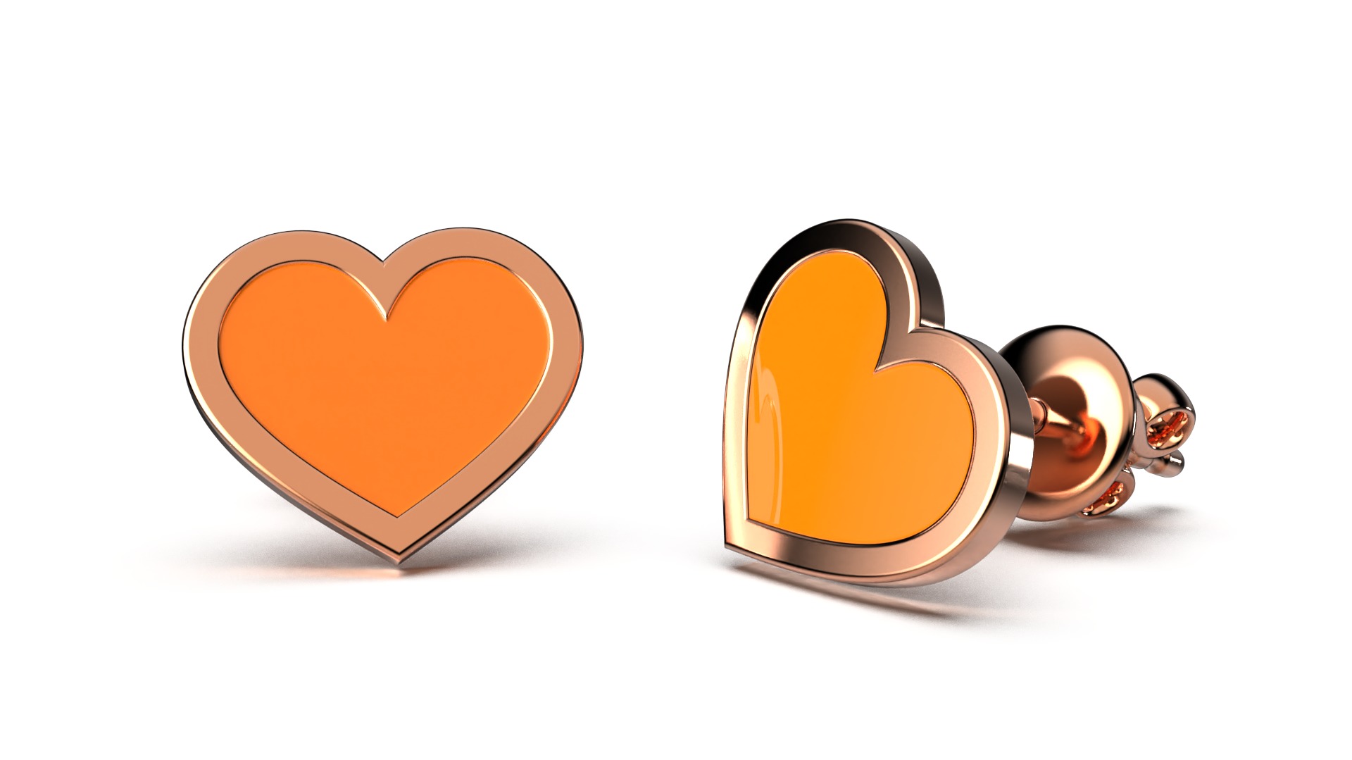 HEART Stud Earrings LOVE GIFT For Valentines Day  3D print model_42