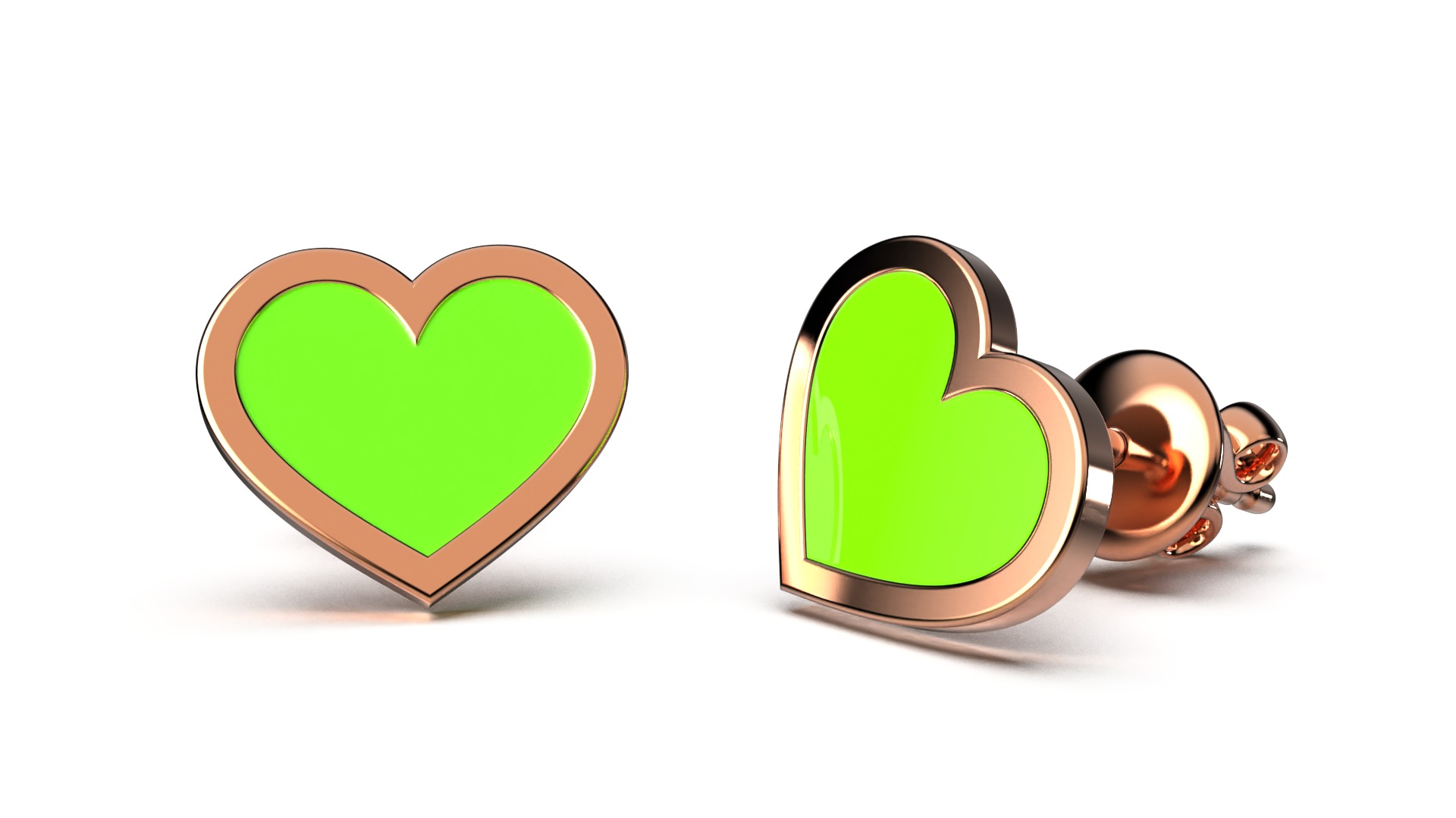 HEART Stud Earrings LOVE GIFT For Valentines Day  3D print model_40