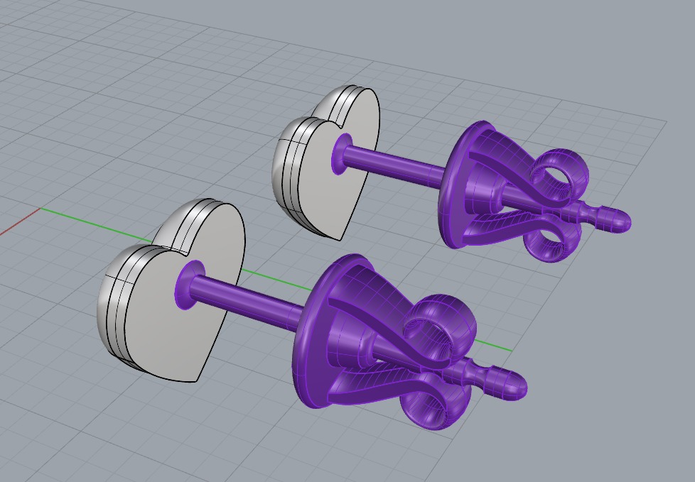 HEART Stud Earrings LOVE GIFT For Valentines Day 3D print model_23