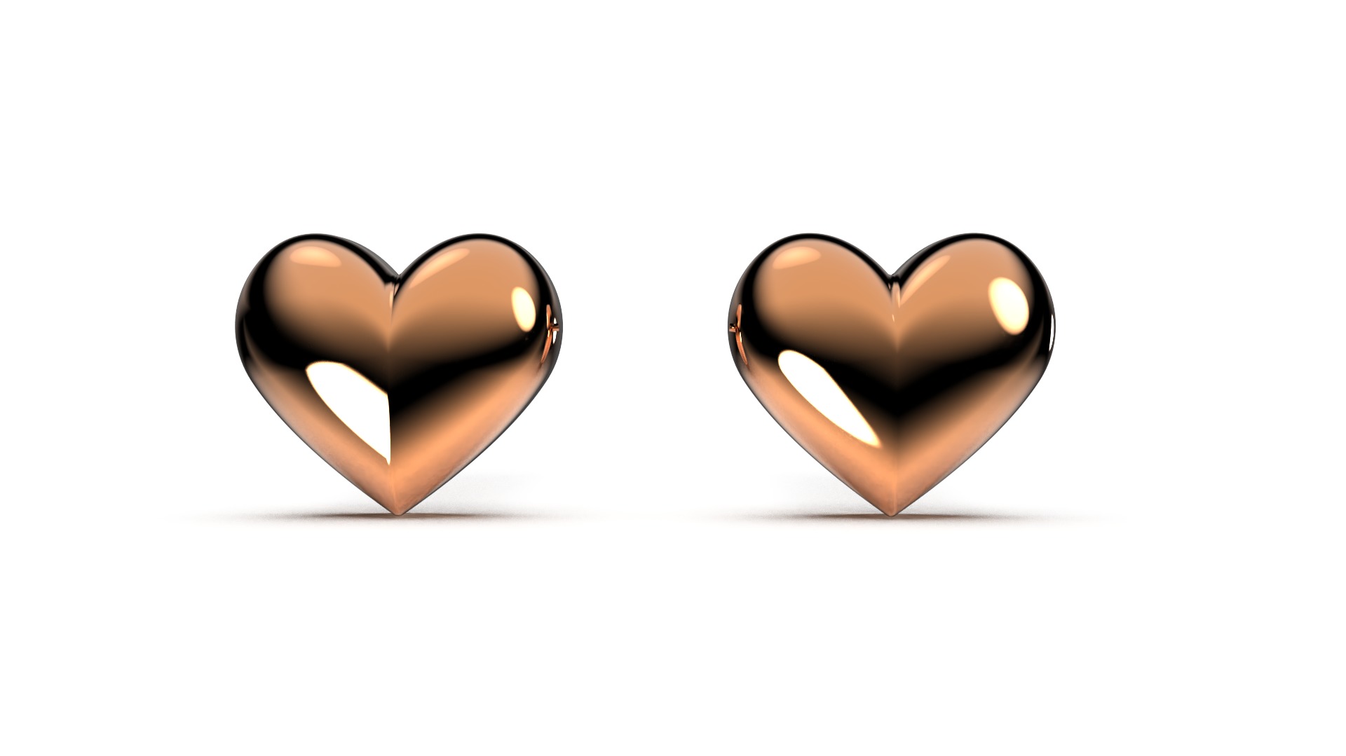 HEART Stud Earrings LOVE GIFT For Valentines Day 3D print model_7