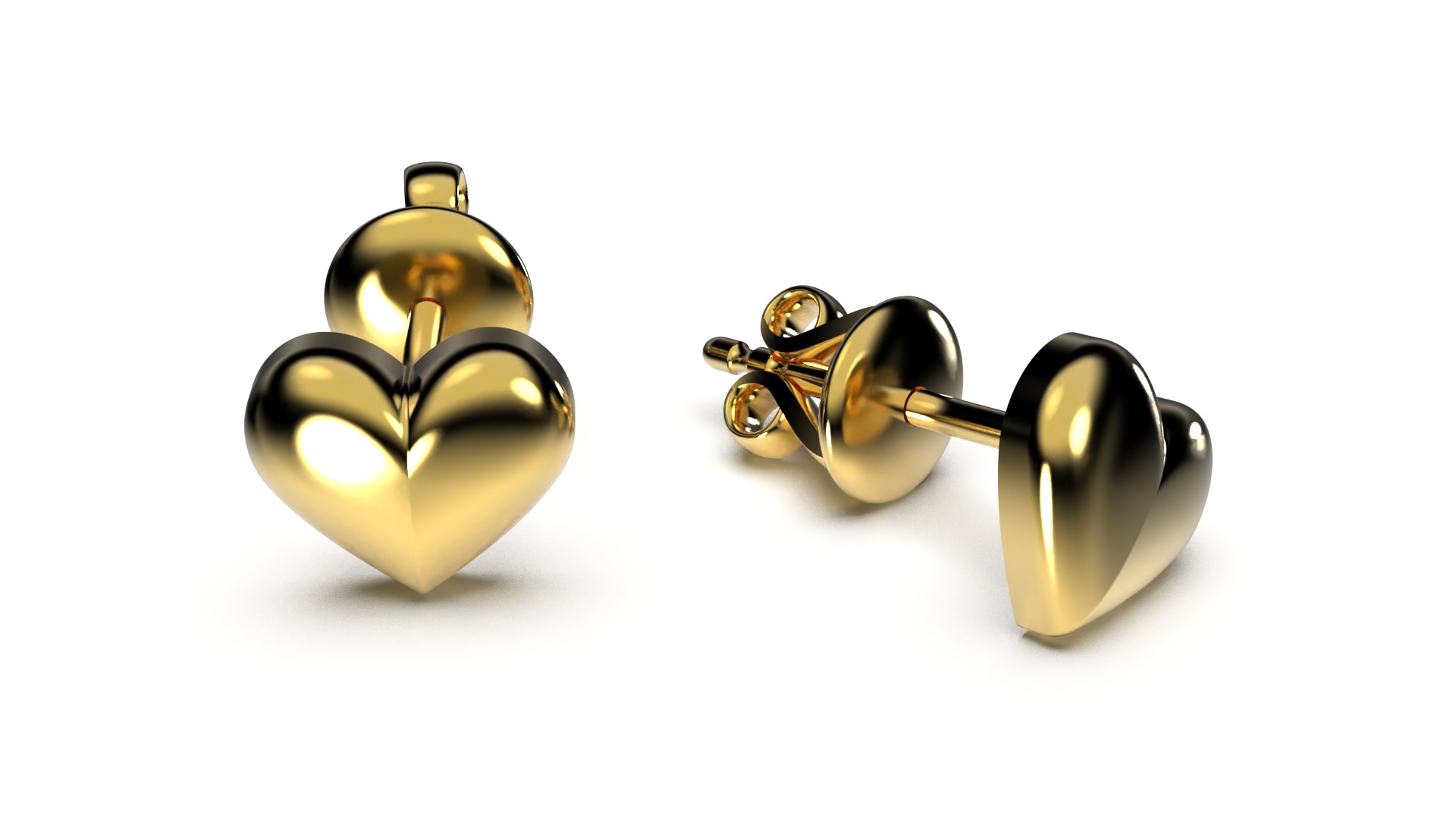 HEART Stud Earrings LOVE GIFT For Valentines Day 3D print model_16