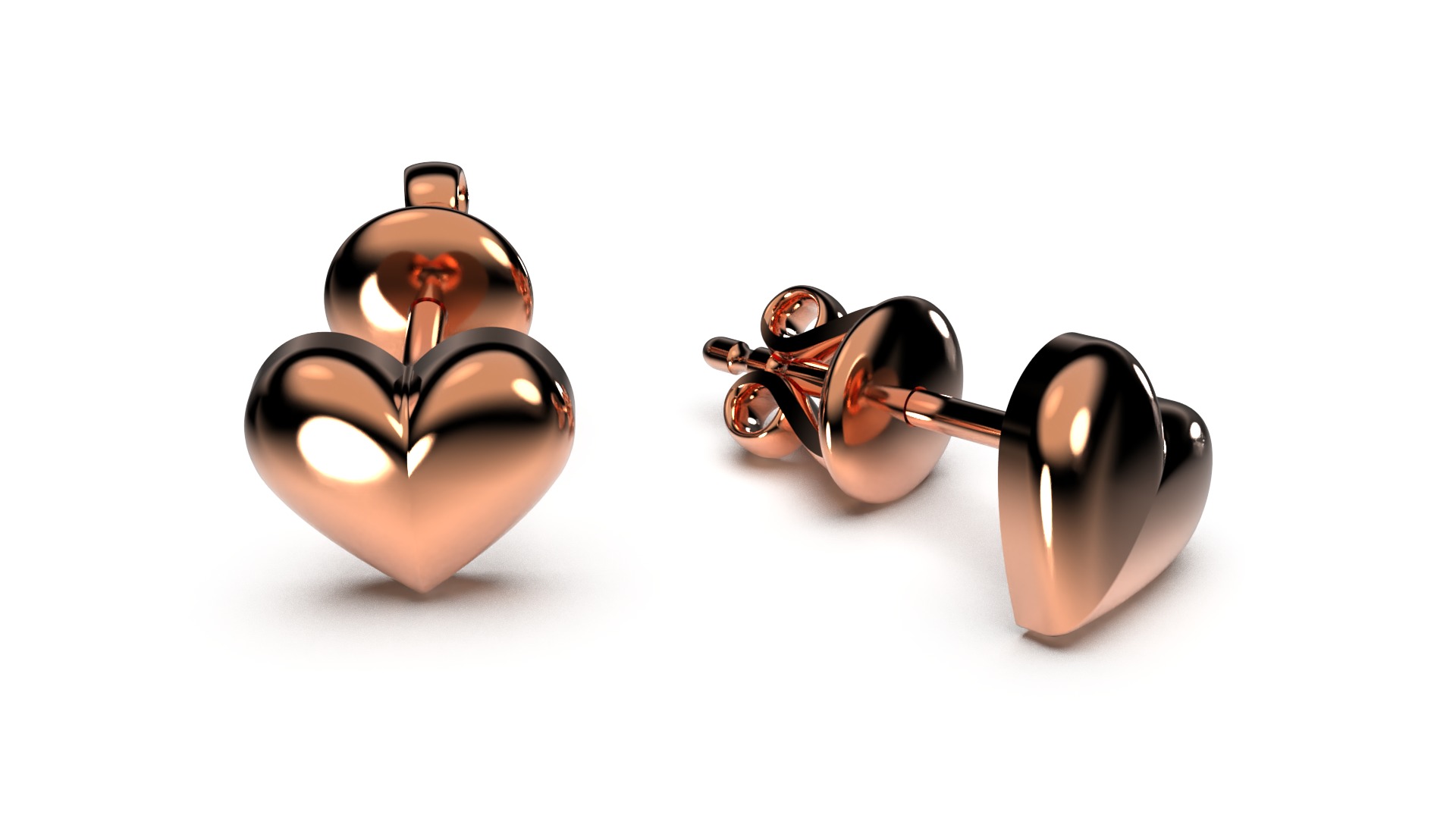 HEART Stud Earrings LOVE GIFT For Valentines Day 3D print model_15
