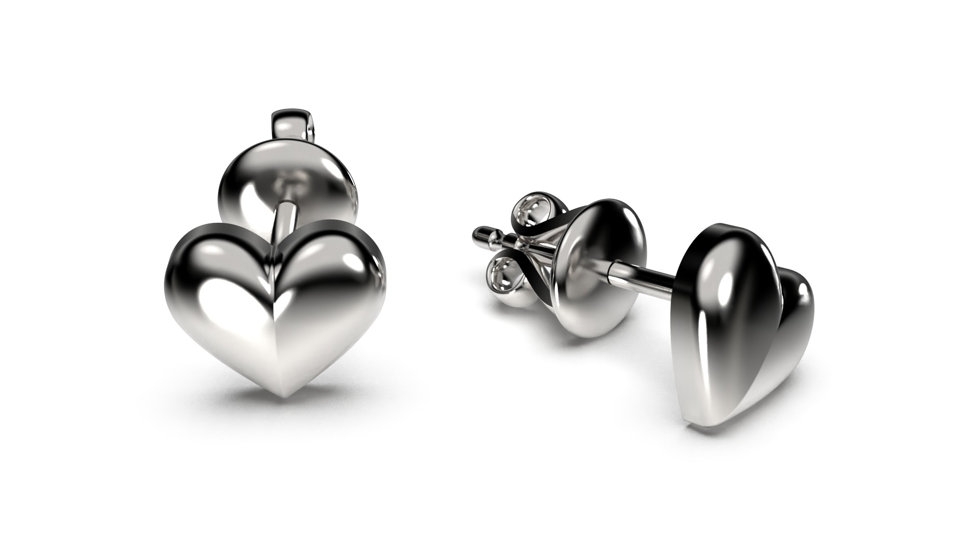 HEART Stud Earrings LOVE GIFT For Valentines Day 3D print model_14