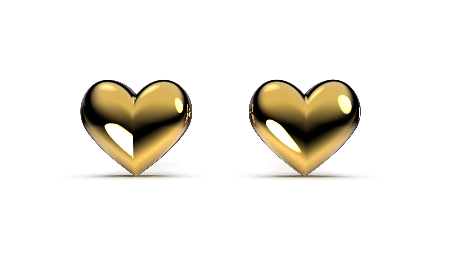 HEART Stud Earrings LOVE GIFT For Valentines Day 3D print model_9
