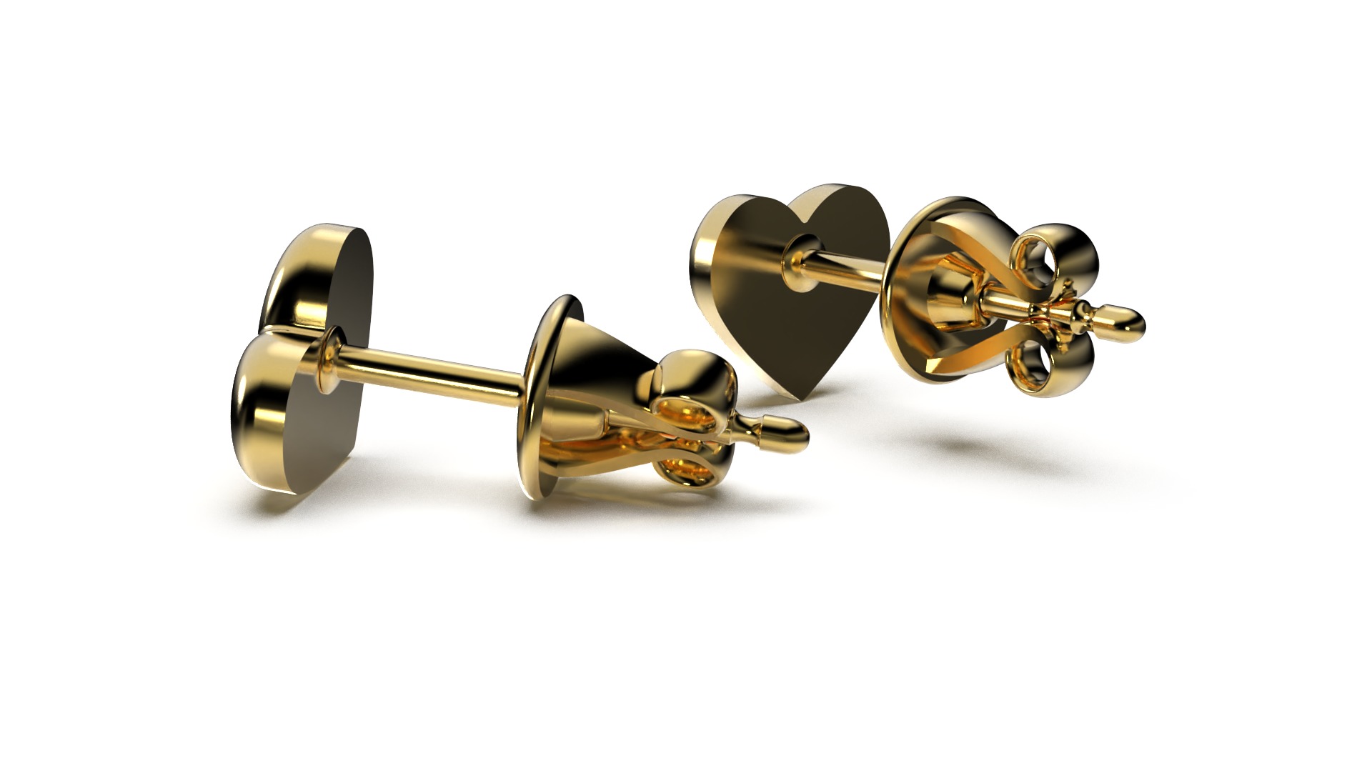 HEART Stud Earrings LOVE GIFT For Valentines Day 3D print model_17