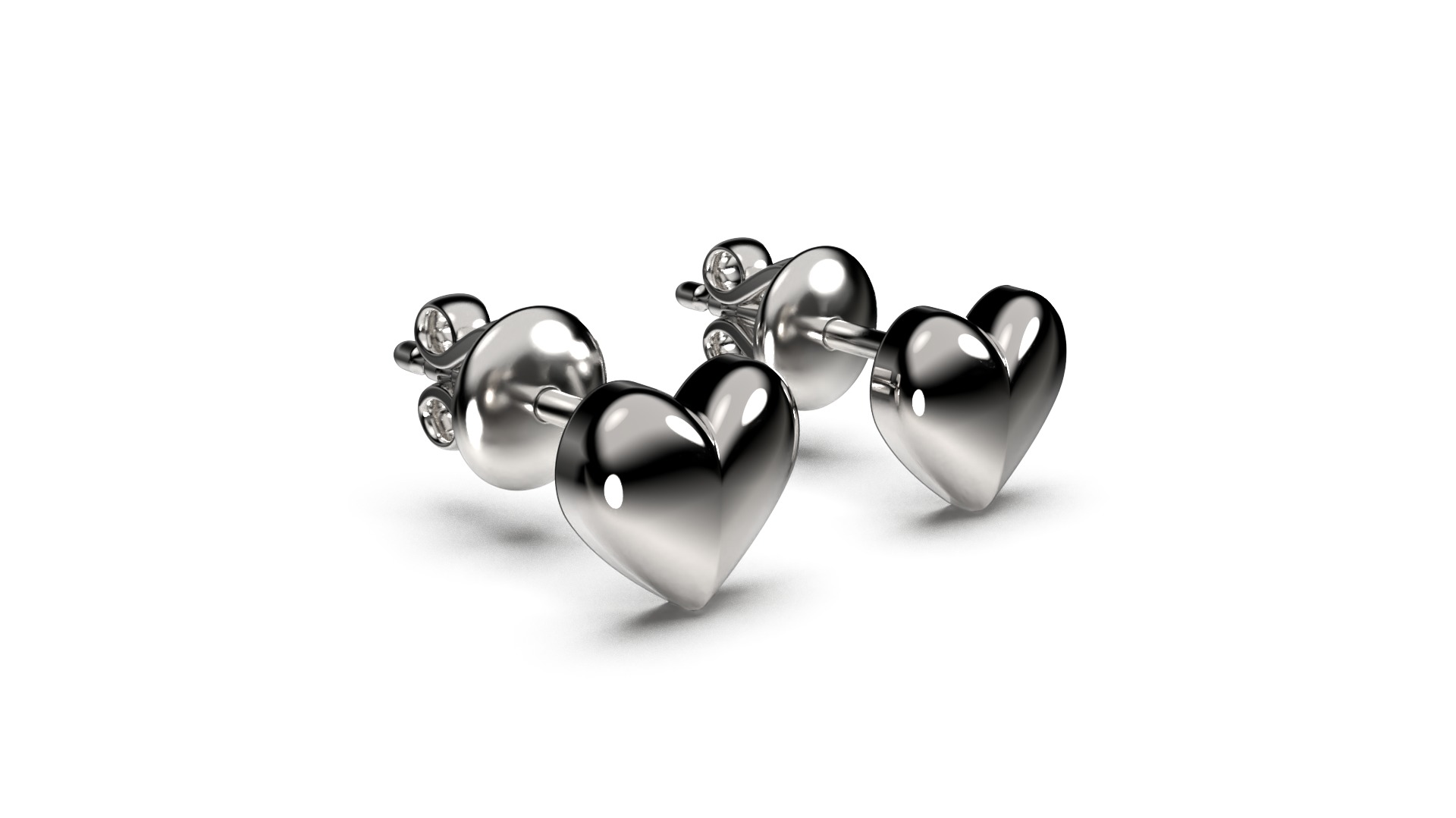 HEART Stud Earrings LOVE GIFT For Valentines Day 3D print model_4