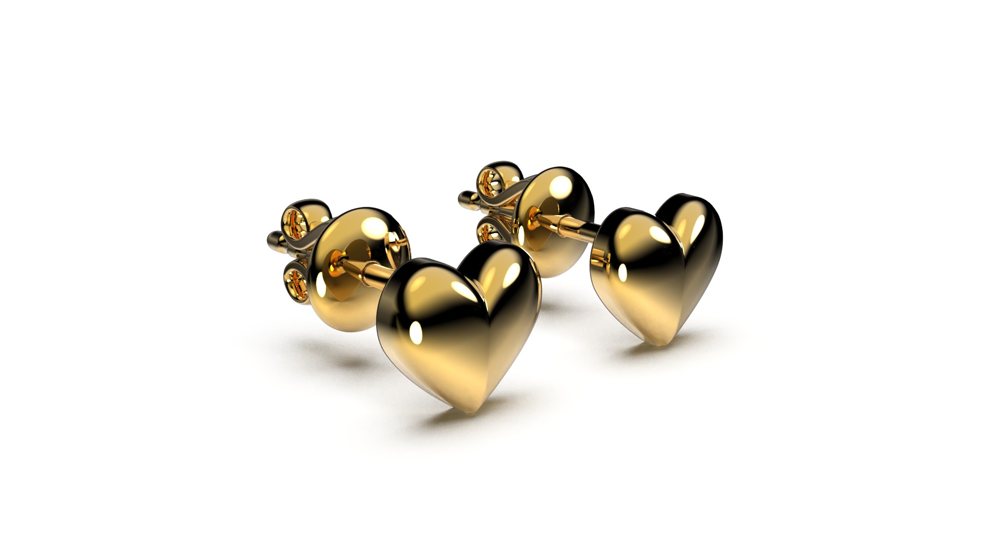HEART Stud Earrings LOVE GIFT For Valentines Day 3D print model_5