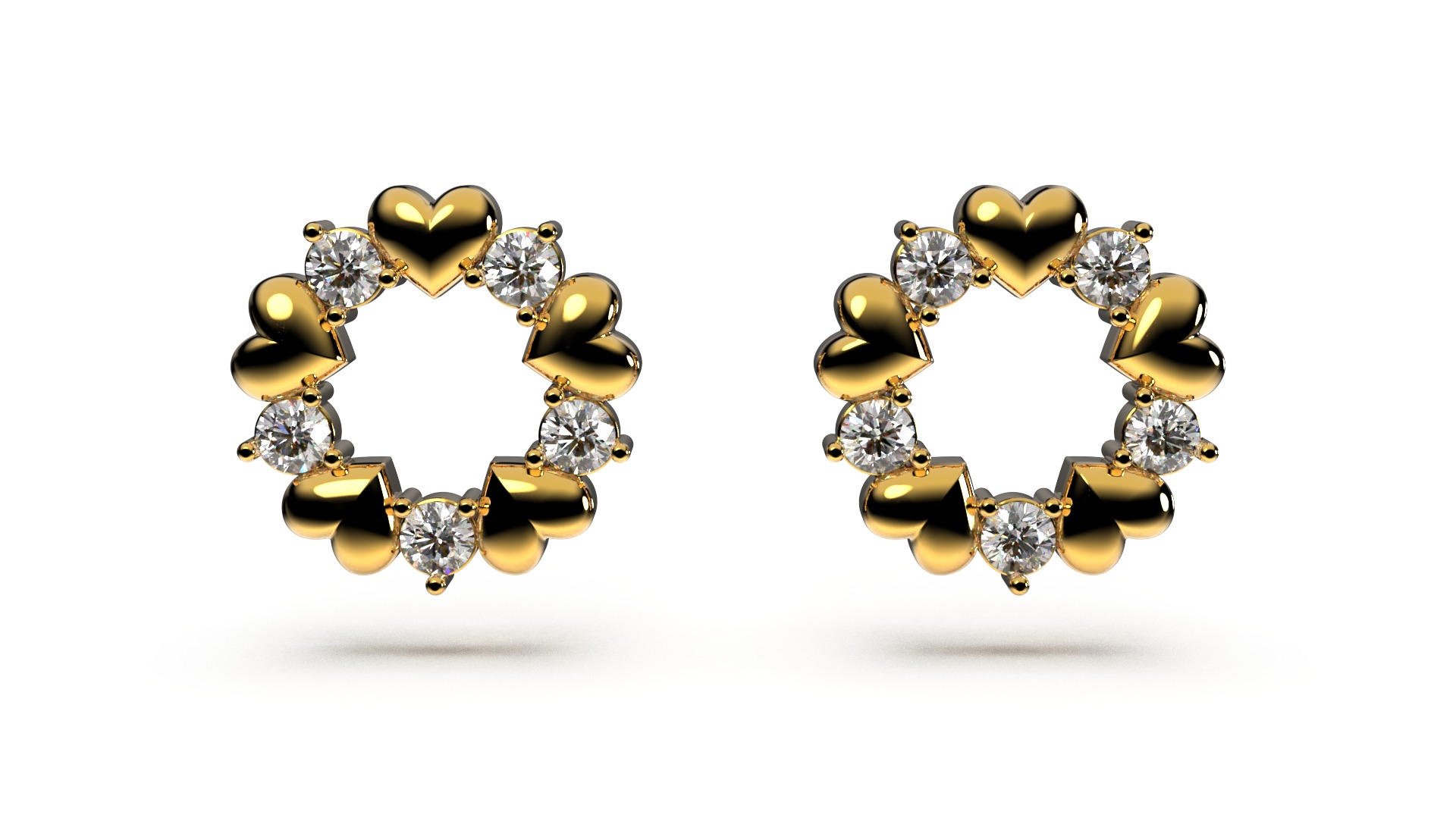 HEART Stud Earrings LOVE GIFT For Valentines Day 3D print model_18