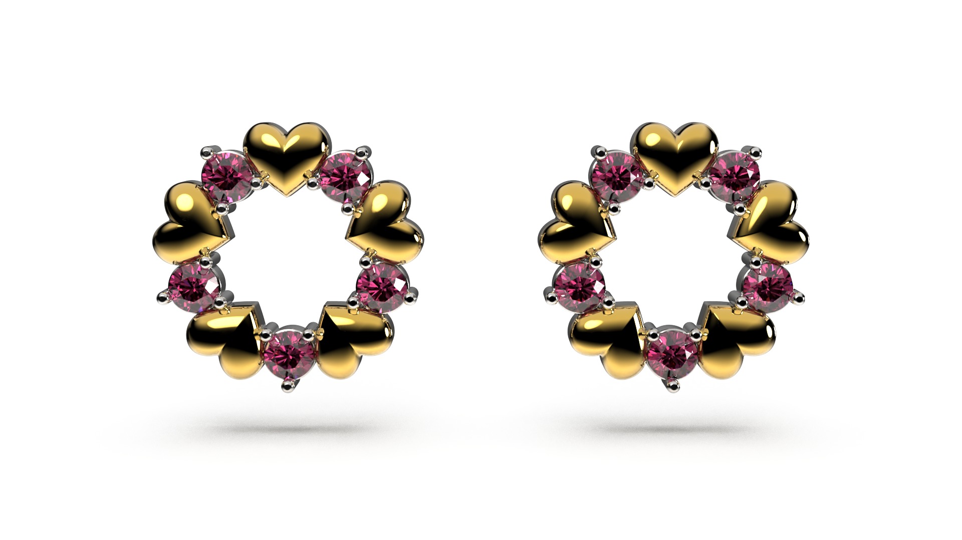 HEART Stud Earrings LOVE GIFT For Valentines Day 3D print model_15