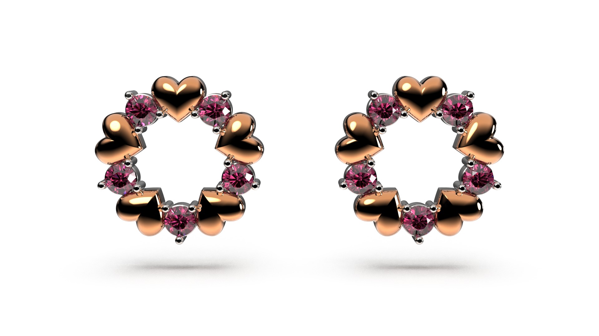 HEART Stud Earrings LOVE GIFT For Valentines Day 3D print model_16