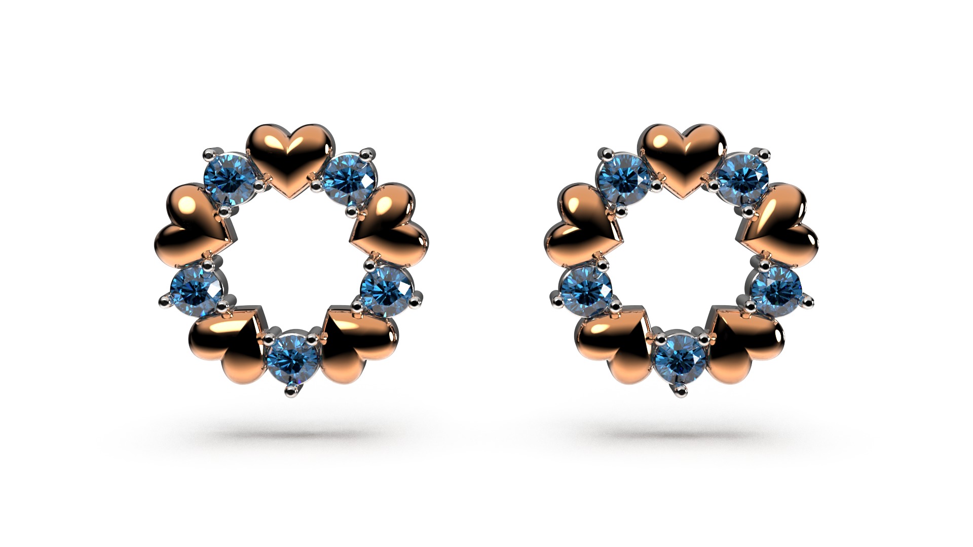 HEART Stud Earrings LOVE GIFT For Valentines Day 3D print model_8