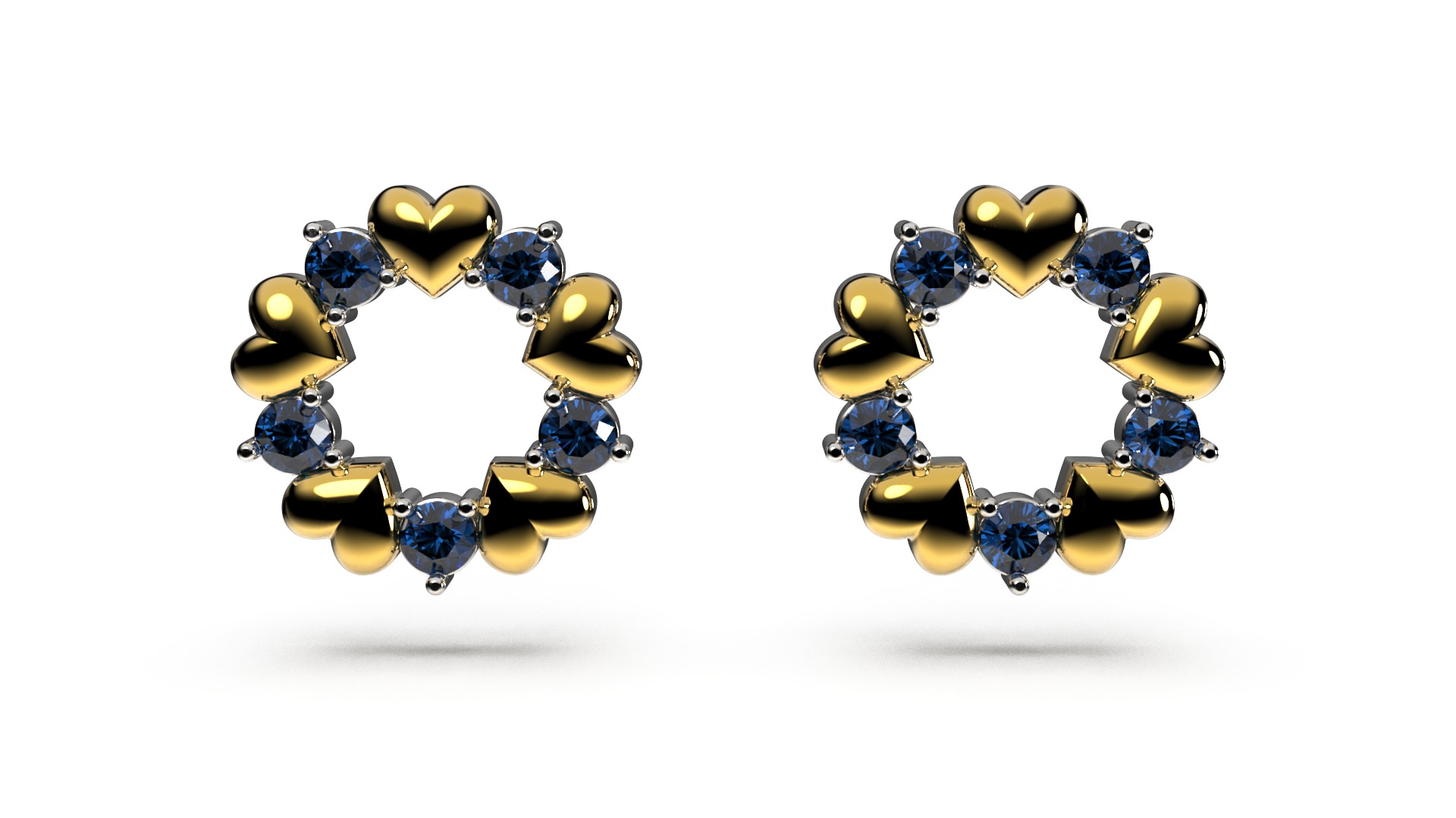 HEART Stud Earrings LOVE GIFT For Valentines Day 3D print model_20