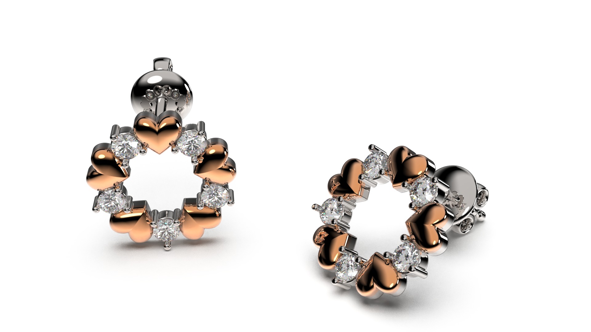 HEART Stud Earrings LOVE GIFT For Valentines Day 3D print model_24