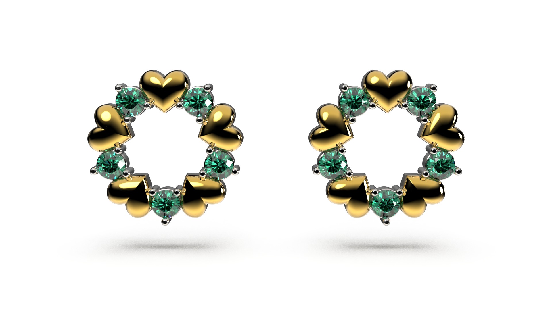 HEART Stud Earrings LOVE GIFT For Valentines Day 3D print model_13