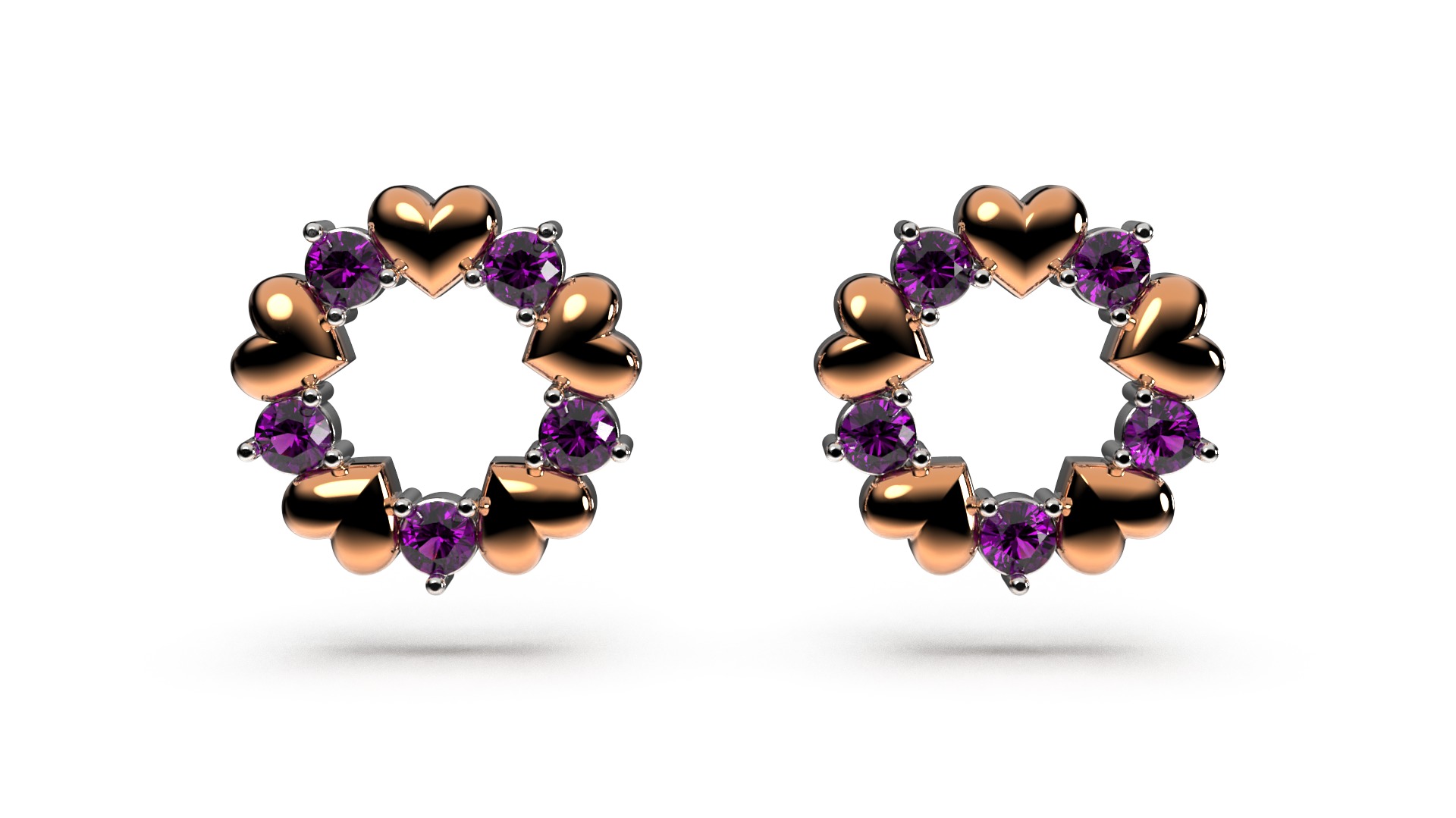 HEART Stud Earrings LOVE GIFT For Valentines Day 3D print model_17