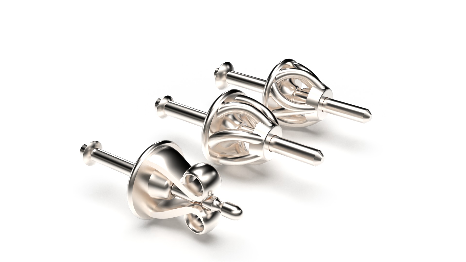 HEART Stud Earrings LOVE GIFT For Valentines Day 3D print model_33