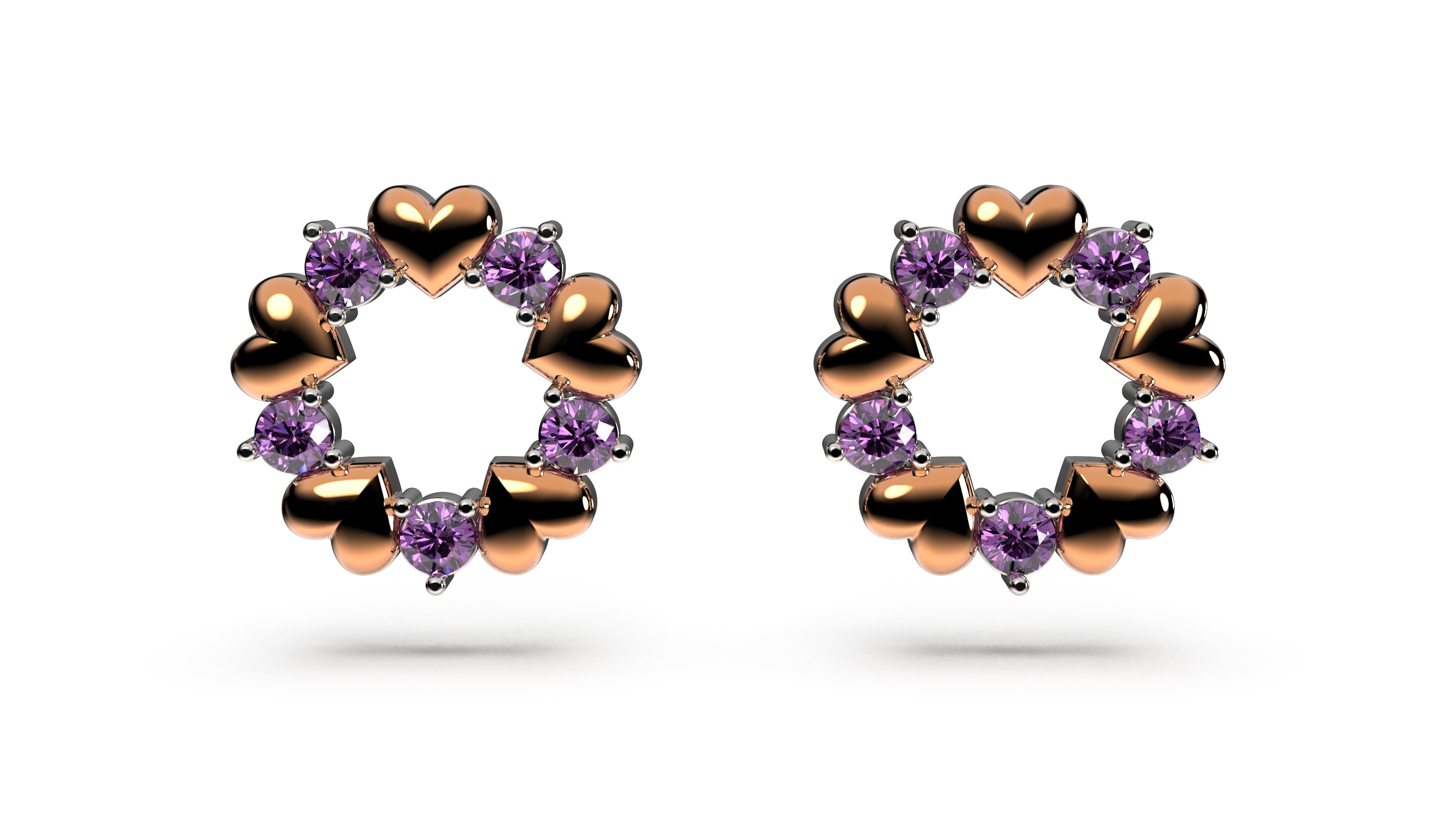 HEART Stud Earrings LOVE GIFT For Valentines Day 3D print model_10